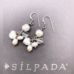 Silpada Vintage Rare HTF Sterling SIMPLY IRRESISTIBLE Pearl ChaCha Earrings